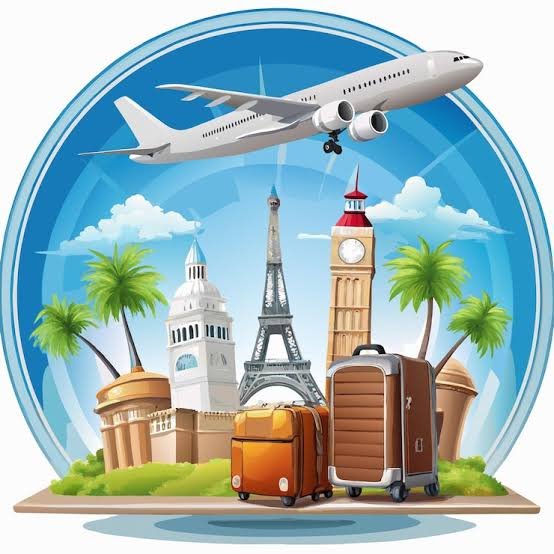 Travelers enjoying a beautiful destination